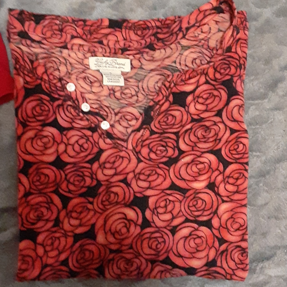 half sleeve rose print shirt